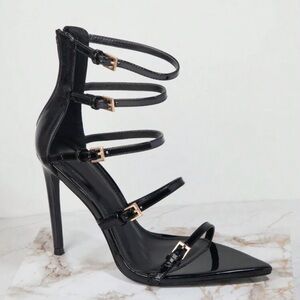 Elegant Black Strappy Heels